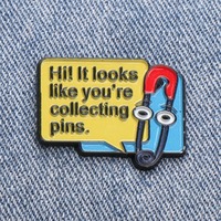 Divertido Pin de Esmalte Clippy, Pin de Solapa con Meme de 'Collecting Pins'