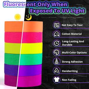 UV 테이프 블랙 라이트 반응성 발광 장식 조명 스트립 천 형광 네온 개퍼 테이프 아래 어두운 테이프에서 빛 - Product Image 3