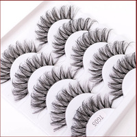 Faux cils en bande complète, effet naturel, avec bande invisible transparente, courbure D russe, tige hyaline, 3D multicouche, en vison synthétique, logo personnalisé
