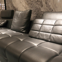 Fabricante moderno seccional grande negro eléctrico cubierta de cuero de lujo poder sofá reclner