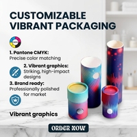 Tubes en papier cylindriques imprimés CMYK personnalisés avec fermeture à sécurité enfant, écologiques, vides, pour emballages de cartouches de 0,5 ml et 1 ml