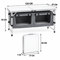 Table de camping pliante en aluminium avec pieds réglables, portable pour pique-nique en plein air, barbecue, voyage, jardin, cour, plage
