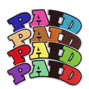 Muestra Gratuita Personalizada, Parches de Letras de Chenilla Bordados en 3D, Grandes, para Coser o Planchar en Ropa - Product Image 2