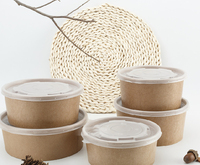 Bols en papier jetables écologiques tasses assiettes avec couvercles pour l'emballage des aliments-salade nouilles soupe riz en vente