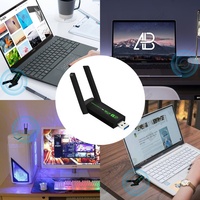 Adaptor Wifi 5ghz RTL8812CU Kartu Jaringan Nirkabel Dual Band 1300Mbps USB2.0 WiFi Dongle untuk PC Driver Gratis