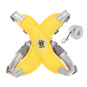 Rompi <span class=keywords><strong>Harness</strong></span> hewan peliharaan berjalan luar ruangan bentuk <span class=keywords><strong>X</strong></span> dengan fitur terpisah lembut kain kepar poliester dan tali - Product Image 6