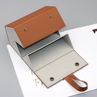Étui à lunettes pliable en cuir PU, boîte de rangement portable de grande capacité pour lunettes de soleil, lunettes de myopie, bijoux, organisateur multi-compartiments