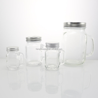 Échantillon gratuit Mini 30ml 1oz Mason bocal en verre pour boire de la bière jus tasse de stockage avec poignée et couvercle à vis