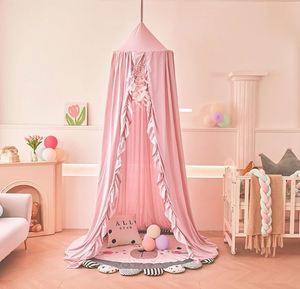 Moustiquaire de lit ronde rose personnalisée pour enfants, avec rideau transparent et filet anti-moustiques - Product Image 1