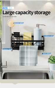 Supporto di scarico a parete porta spugna lavello da <span class=keywords><strong>cucina</strong></span> in metallo Dispenser di sapone <span class=keywords><strong>Organizer</strong></span> da <span class=keywords><strong>cucina</strong></span> - Product Image 6