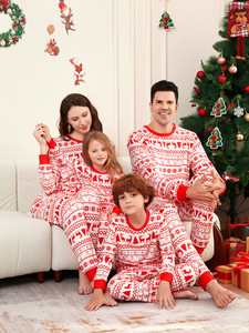 Pigiami Natalizi Coordinati per Famiglia 2025, Alta Qualità 100% Cotone, Stampa Albero di <span class=keywords><strong>Natale</strong></span> e Renne, per Papà, Mamma, Bambini e Neonati - Product Image 2