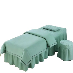 Juego de cuatro piezas de fundas para camilla de belleza, color liso, producto especial para salón de belleza, juego de fundas sencillas para camilla de masaje y terapia, para lavado de cabello. - Product Image 3