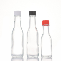 Nouvelles bouteilles en verre carrées transparentes 3oz 5oz 8oz 100ml 150ml 250ml Woozy Chili Salade Ketchup Sauce piquante Vide avec bouchon