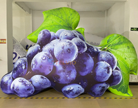 Fruits gonflables suspendus, raisins gonflables violets, ballon à hélium pour la décoration publicitaire des supermarchés