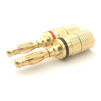 Conector Banana de Latón OEM de 4mm, Chapado en Oro, Tipo de Bloqueo con Tornillo, para Amplificador Hi-Fi, Cine en Casa, Monitor de Estudio, Cable de Altavoz, Equipo de Prueba