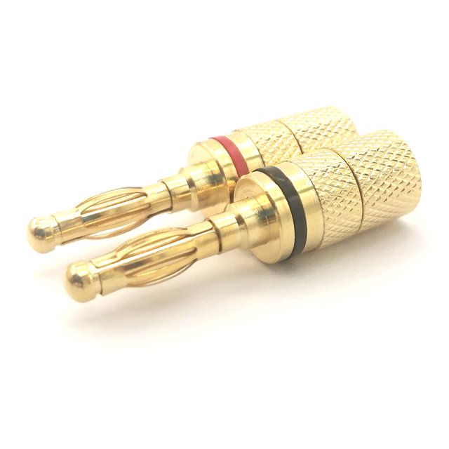 OEM Brass 4mm Gold Plated Banana Plug Screw Lock Type  Hi-Fi Amplifier Home Theater Studio Monitor Speaker Wire Test Equipment