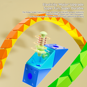 Serpiente mágica de doble color de alta calidad 24 36 48 72 bloques regla rompecabezas juguete serpiente cubo Fidget juguete giro rompecabezas para niños - Product Image 5