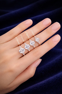 Bague en Moissanite de qualité supérieure, taille ovale, sertie en grappe avec monture invisible, bijoux de luxe pour mariée et anniversaire - Product Image 4