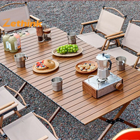 Table pliante portable en acier au carbone, design moderne, mobilier de camping pour pique-niques et barbecues en extérieur, élégant mobilier de salle à manger en fer