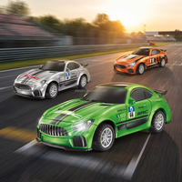 Voiture RC en alliage moulé sous pression à l'échelle 1:64, 2,4 GHz, avec propulsion arrière, vitesse variable, double commande, mini voiture de course RC de bureau