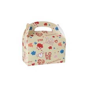 Valentine's Day Heart Print Gift <b>Boxes</b> with Handle for Candy Treat <b>Party</b> Favors - Product Image 2
