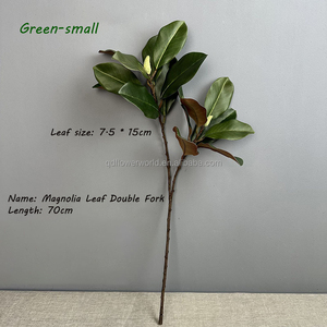 Vente <span class=keywords><strong>en</strong></span> gros de feuilles artificielles de magnolia à deux fourchettes pour mariage, <span class=keywords><strong>jardin</strong></span>, hôtel, décoration de la maison, composition florale - Product Image 6