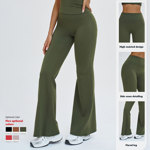 XW-TZ4516-2 Fitness-Gym-Kleidung Neckholder Maßgeschneiderte Sport-Schlaghose Pilates-Bekleidung Workout-Outfit 2-teiliges Yoga-Set - Product Image 3