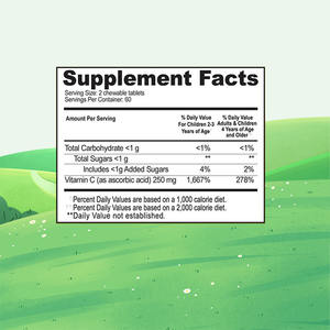 Yüksek kaliteli <span class=keywords><strong>Vitamin</strong></span> takviyesi bağışıklık güçlendirici çocuk şeker <span class=keywords><strong>C</strong></span> vitamini çiğneme tabletler çocuklar için - Product Image 2