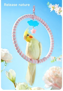 Soporte de percha de escalada para loros, cuerda de paja Natural, juguete redondo tejido para cacatúa Conure, cacatúa, periquito, jaula, decoración colgante - Product Image 6