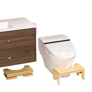 Bamboo <b>Bathroom</b> <b>Stool</b> 22x40.5x18 Cm Adjustable Height Anti-Slip Footrest For Toilet And Office Use - Product Image 2
