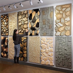 Panneau mural en pierre PU décoratif pour l'<span class=keywords><strong>extérieur</strong></span> et l'intérieur, revêtement en pierre ondulée, pierre artificielle légère et imperméable - Product Image 2