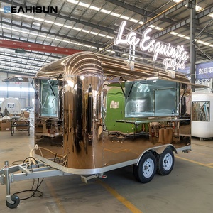 Remorque <span class=keywords><strong>de</strong></span> camion <span class=keywords><strong>de</strong></span> crème glacée en acier inoxydable doré, <span class=keywords><strong>cuisine</strong></span> mobile, remorque alimentaire entièrement équipée, pour bonbons et chips, alimentation intégrée, résistante à la rouille - Product Image 1
