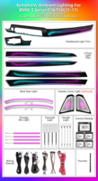 Kit de Accesorios de Iluminación LED Interior para Automóvil Cardoo F10 Upgrade Galaxy Ambient para BMW Serie 5 F11 F18 2011-2017, Moldura de Luz para Puerta