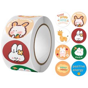 500 uds/rollo de pegatinas Kawaii de dibujos animados lindo embalaje de agradecimiento pegatina decorativa Diy etiquetas de álbum de recortes para niños - Product Image 3