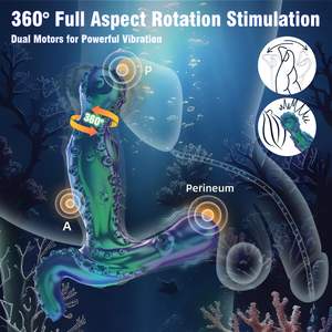 Oktopus-förmiger <span class=keywords><strong>Anal</strong></span>-Vibrator mit Perlen, Vaginaler Tiefenstimulator, Rotierender Prostata-Massager für Männer, Vibrierender Analplug mit 10 Geschwindigkeiten und APP-Steuerung - Product Image 2