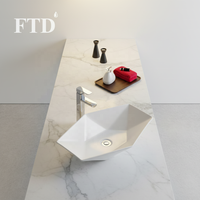 Vasque de salle de bain au design moderne, forme irrégulière, en porcelaine, à poser sur meuble, en céramique, style artistique pour la maison
