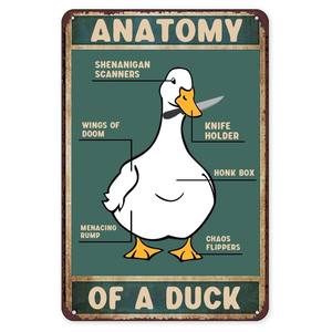 Plaque en métal en forme de canard, décoration vintage personnalisée pour la <span class=keywords><strong>chasse</strong></span>, décoration murale pour la maison, la cuisine, la salle de bain, affiche décorative de canard, 8 x 12 pouces - Product Image 4