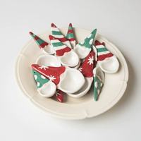 Ensemble cadeau de tasses et cuillères à mesurer en céramique écologiques personnalisées pour la Noël