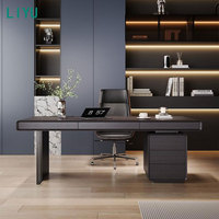 Bureau de direction Liyu, mobilier de bureau, bureaux avec tiroirs, bureau de direction de luxe, table de bureau en bois, meubles pour Dubaï