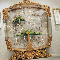 Luxe Antique Feuille D'or Couleur En Bois Sculpté Nacre Table Dessus Console Tables Console Classique Table