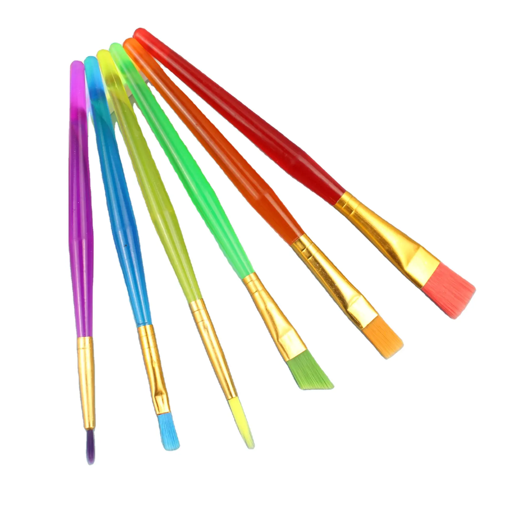 Ensemble de 5 brosses de peinture colorées pour enfants, en plastique, petite brosse, pour peinture, nouvelle collection