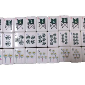 Tuiles de Mahjong Américain Portables à Grain de Bois Imprimé sur l'Intérieur, Édition Maître Thème Golf, Quatre Couches - Product Image 5