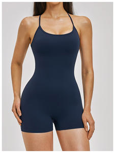 Mono corto transparente sin tirantes para mujer, informal, sin espalda, sin mangas, estilo deportivo - Product Image 2