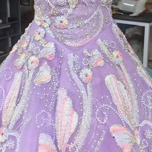 Lsany238 Vestidos de Quinceañera de Lujo con Cuentas Lila y Hombros Descubiertos, Vestidos de Princesa para 15 Años, Vestidos de 16 Años, Jancember - Product Image 6
