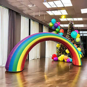 밝은 다채로운 이벤트 풍선 입구 아치 장식 야외 축제 파티 퍼레이드 무지개 풍선 아치 - Product Image 4