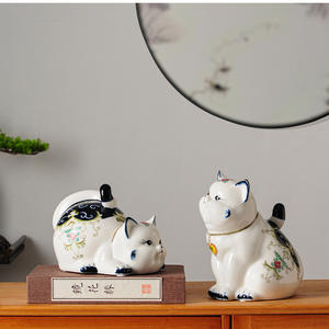 29.5X21CM S2 Modern Minimalist Ceramic <strong>cat</strong> <strong>Figurines</strong> for Home Decoration and Display, Creative Wedding Gifts - Product Image 1