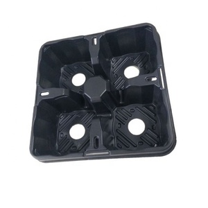 Grand plateau de semis de tomates <span class=keywords><strong>d</strong></span>'<span class=keywords><strong>orge</strong></span> pour animaux de compagnie de type hydroponique profond <span class=keywords><strong>à</strong></span> cellules carrées noires personnalisées avec trou - Product Image 1