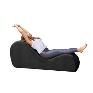 Canapé d'intérieur en velours <span class=keywords><strong>noir</strong></span> de luxe sur mesure, chaise longue incurvée en mousse sexy - Product Image 6