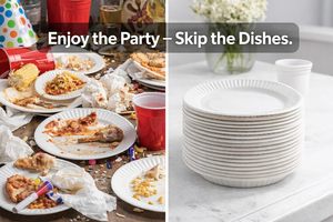 Platos Desechables de Plástico con Borde de Encaje para Banquetes de Boda, Catering y Servicio de Alimentos Elegante - Product Image 3