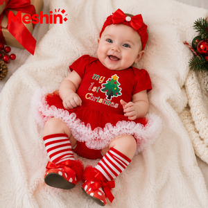 Conjunto de Vestido Tutú de Manga Corta para Bebé, Mi <span class=keywords><strong>Primer</strong></span> Vestido, Traje Navideño para Niñas, Venta al Por Mayor - Product Image 1